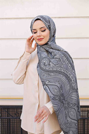 Etro Desen Premium Şal Gri