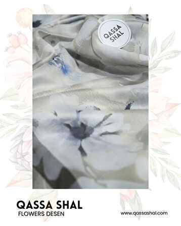 Flowers Desen Şal Bej