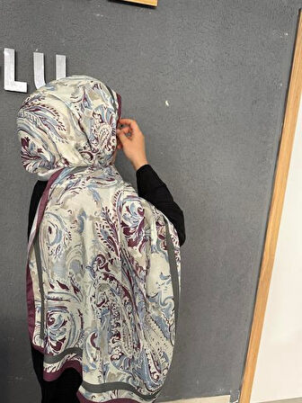 Summer Desen Şal Mürdüm