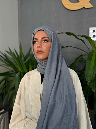 Yaprak Desen Şal Antrasit