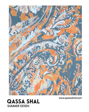 Summer Desen Şal Turuncu