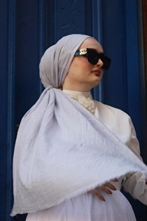 Bambu Kraş Şal Gümüş Gri 96