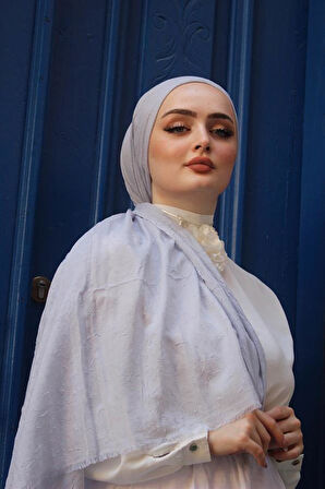 Bambu Kraş Şal Gümüş Gri 96