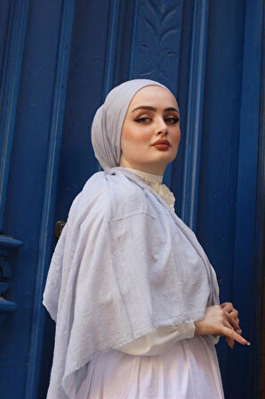 Bambu Kraş Şal Gümüş Gri 96