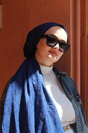 Bambu Kraş Şal Lacivert 194