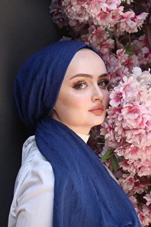 Bambu Kraş Şal Lacivert 194