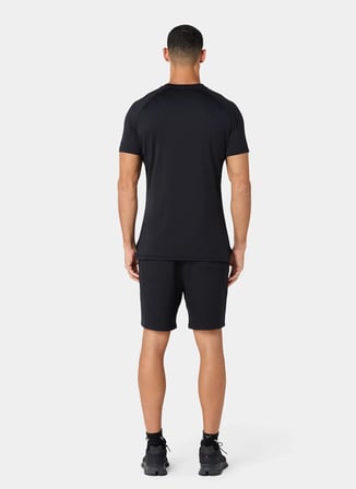 Squatwolf MT022640001 Ultralight Gym Tee Siyah Bisiklet Yaka Fit Düz Erkek T-Shirt