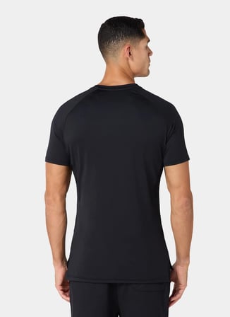 Squatwolf MT022640001 Ultralight Gym Tee Siyah Bisiklet Yaka Fit Düz Erkek T-Shirt