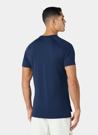 Squatwolf MT022640003 Ultralight Gym Tee Lacivert Bisiklet Yaka Fit Düz Erkek T-Shirt