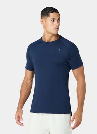 Squatwolf MT022640003 Ultralight Gym Tee Lacivert Bisiklet Yaka Fit Düz Erkek T-Shirt