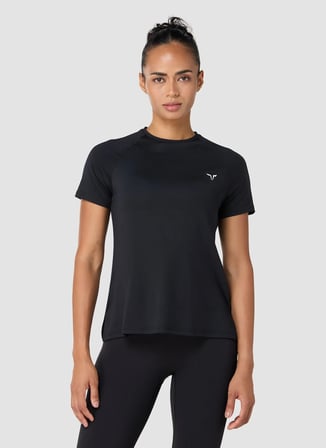 Squatwolf WT022860001 Weightless Tee Siyah Bisiklet Yaka Fit Düz Kadın T-Shirt