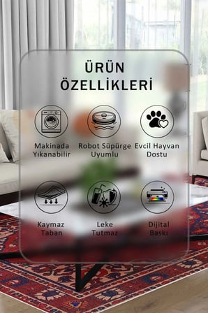 Yıkanabilir Kaymaz Taban Dijital Baskılı Halı ve Yolluk – Leke Tutmaz Salon & Mutfak Halısı