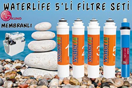 Waterlife Filtre 5 'li LG Mebran Set Waterlife Su Arıtma Filtresi