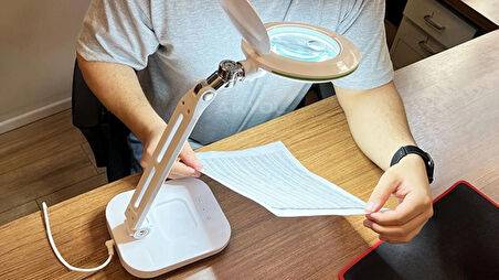 Texta Flexi Masaüstü Büyüteç Ayarlanabilir Kademeli Led Aydınlatmalı