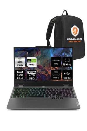 LOQ 15IAX9 i5-12450HX 8GB 4TB SSD 105W RTX4060/8GB 15.6" FHD FDOS & PER4 ÇANTA