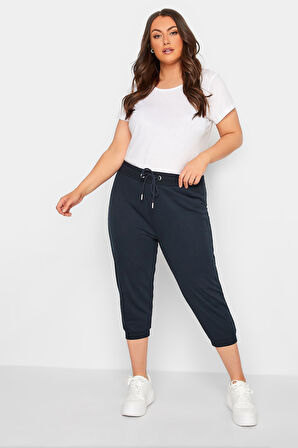 Büyük Beden Beli Ve Paçası Lastikli Dar Paça Jogger Pantolon 144834