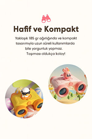 ELECTROAWM 8x25 HD Optik Sevimli Oyuncak  kaliteli Dürbün Pembe Benzersiz Hediye