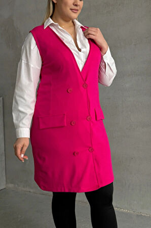 Büyük Beden Sıfır Kol Önü Düğmeli Cep Görünümlü Hırka 300861