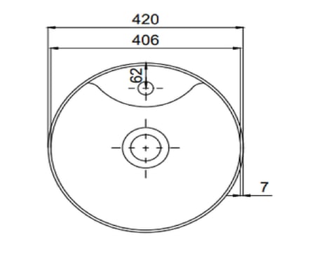 ROUND LİNE TEZGAH ÜSTÜ LAVABO 42 Ø