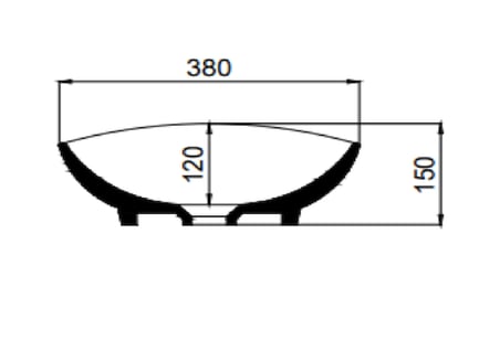 Alvit Smooth Line Tezgah Üstü Lavabo 38x61 cm Beyaz