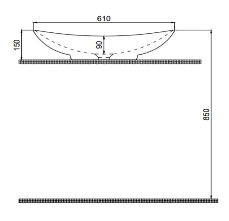 Alvit Smooth Line Tezgah Üstü Lavabo 38x61 cm Beyaz
