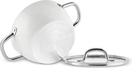Karaca x Refika Birgül Swiss Crystal Metal Kulplu Tencere 20 Cm Creamy