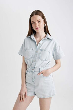 DeFacto Kısa Kollu Mini Jean Tulum B7072AX24SPNM39
