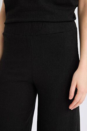 DeFacto Wide Leg Pantolon Geniş Paça Basic Düz Bürümcük E3232AX25SPBK81