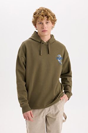 DeFacto Boxy Fit Kapüşonlu Sırt Baskılı Sweatshirt D0849AX24AUKH260