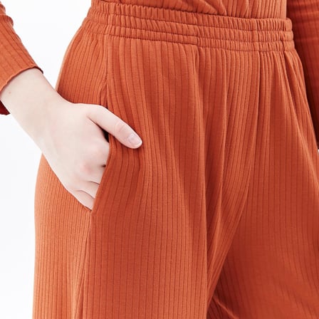Kadın Oversize Fitilli Bol Paça Pantolon
