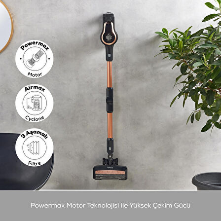 Karaca Vantuz Power Force Pro 2 In 1 Şarj Edilebilir Dik Süpürge Matte Black Bronz