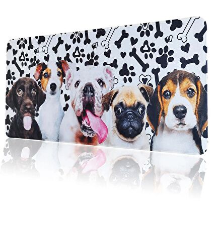 70x30cm Mouse Pad Kaymaz Kauçuk Taban Dikişli Gaming Oyuncu Mousepad Dogs