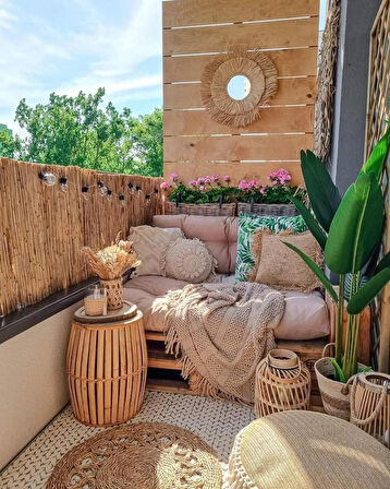 70 Cm X 3 Metre Kamış Hasır Balkon Çiti Dekorasyon 
