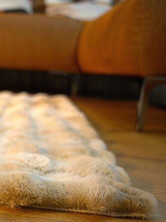 Rex Tavşanı Bubble Post Yuvarlak Halı Multi Kahve