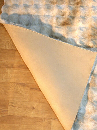 Rex Tavşanı Bubble Post Yuvarlak Halı Multi Kahve