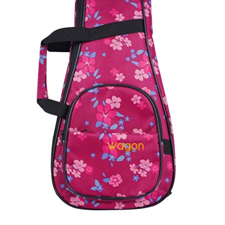 Wagon Case 04 Serisi Soprano Ukulele Çantası - Hibiscus Pembe