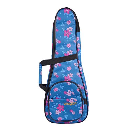 Wagon Case 04 Serisi Concert Ukulele Çantası - Hibiscus Mavi