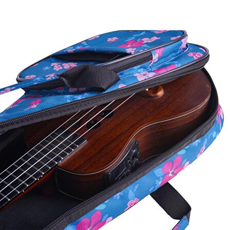 Wagon Case 04 Serisi Concert Ukulele Çantası - Hibiscus Mavi