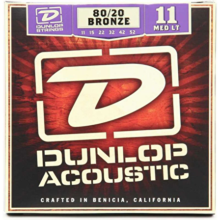 Jim Dunlop DAB1152 Medium-Light 80/20 Bronze Akustik Gitar Teli (11-52)