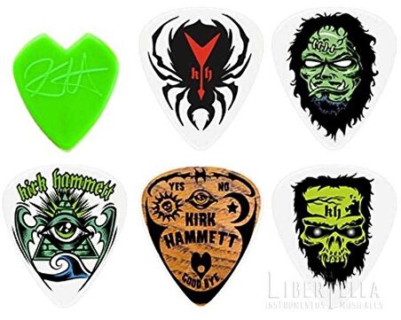 Jim Dunlop H01T088 0.88 6 Adet Gitar Penası Kirk Hammett Signature