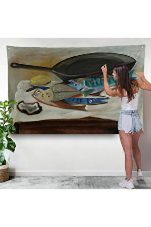 Picasso-Balık Ve Kızartma Tavası Duvar Örtüsü-7102
