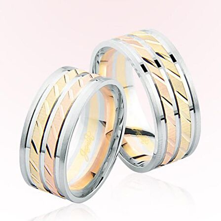 Rose Beyaz Altın Alyans 7103