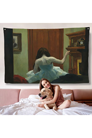 Edward Hopper - New York Interior Duvar Örtüsü-7105