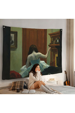 Edward Hopper - New York Interior Duvar Örtüsü-7105