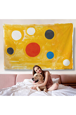 Alexander Calder - Kozmik Tic Tac Toe Duvar Örtüsü-7107