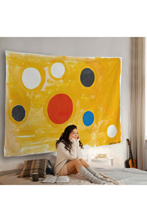 Alexander Calder - Kozmik Tic Tac Toe Duvar Örtüsü-7107