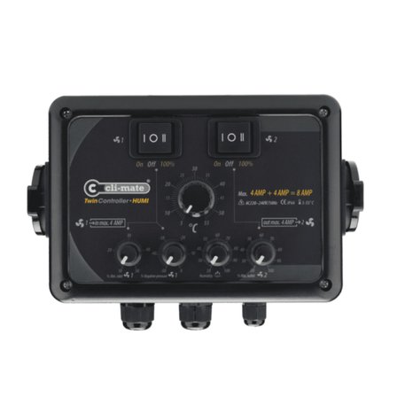 Cli-Mate Twin Controller Humi Fan Kontrol Cihazı 8A (4+4) Nem ve Isı Sensörlü