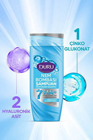 Duru Nem Bombası Şampuan 400 ml Yağlanma-Yıpranmış-Kepeğe Karşı 3 lü Karma Paket