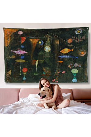 Paul Klee - Sihirli Balık Duvar Örtüsü - Fish Magic-7109