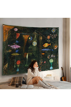 Paul Klee - Sihirli Balık Duvar Örtüsü - Fish Magic-7109